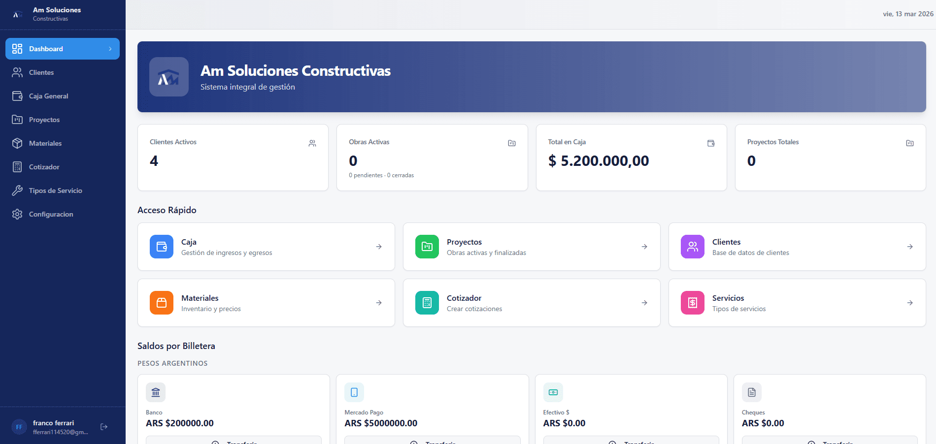 Plataforma de cotización inteligente para AM Soluciones Constructivas