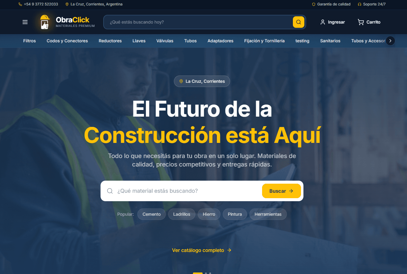ObraClick — Marketplace de materiales de construcción desarrollado por Kembron